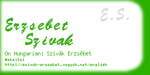 erzsebet szivak business card